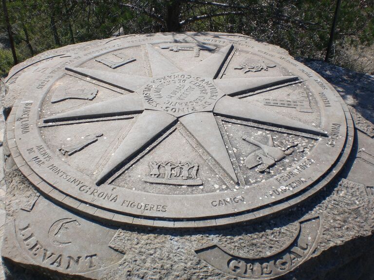 Rosa dels vents: Centre geogràfic de Catalunya